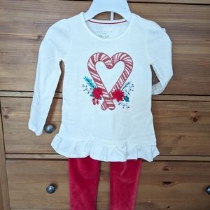 🍎3/$10 NWT Max Studio Kids XS 4 Candy Cane Matching Set